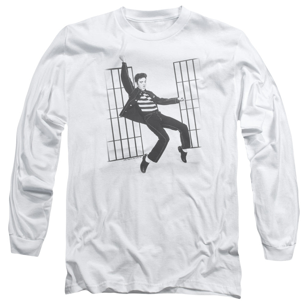 Elvis Presley Jailhouse Rock Mens Long Sleeve Shirt White