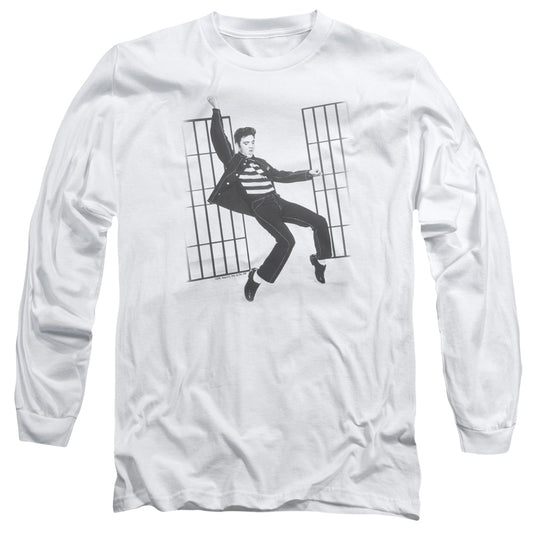 Elvis Presley Jailhouse Rock Mens Long Sleeve Shirt White
