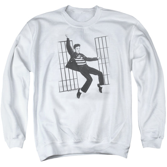 Elvis Presley Jailhouse Rock Mens Crewneck Sweatshirt White