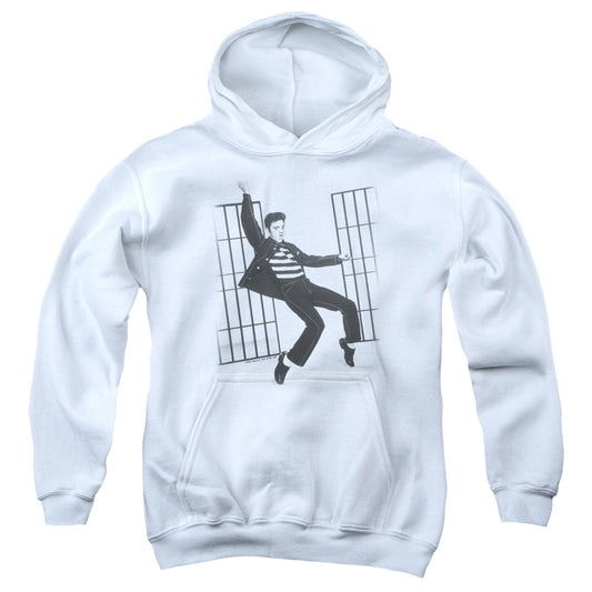 Elvis Presley Jailhouse Rock Kids Youth Hoodie White