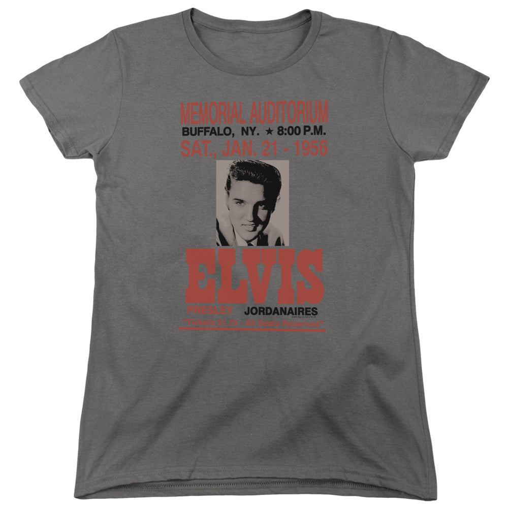 Elvis Presley Buffalo 1956 Womens T Shirt Charcoal