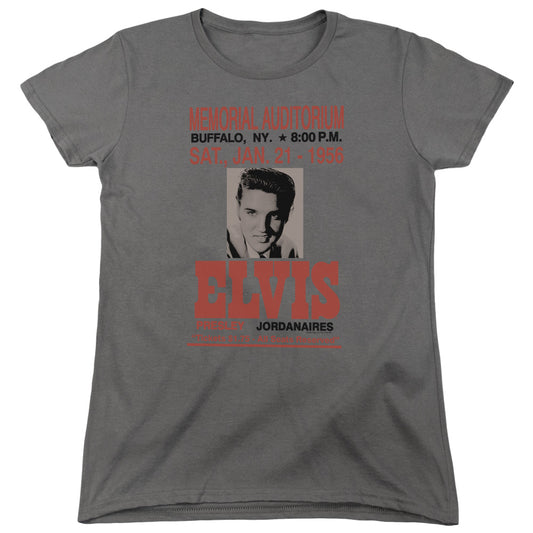 Elvis Presley Buffalo 1956 Womens T Shirt Charcoal