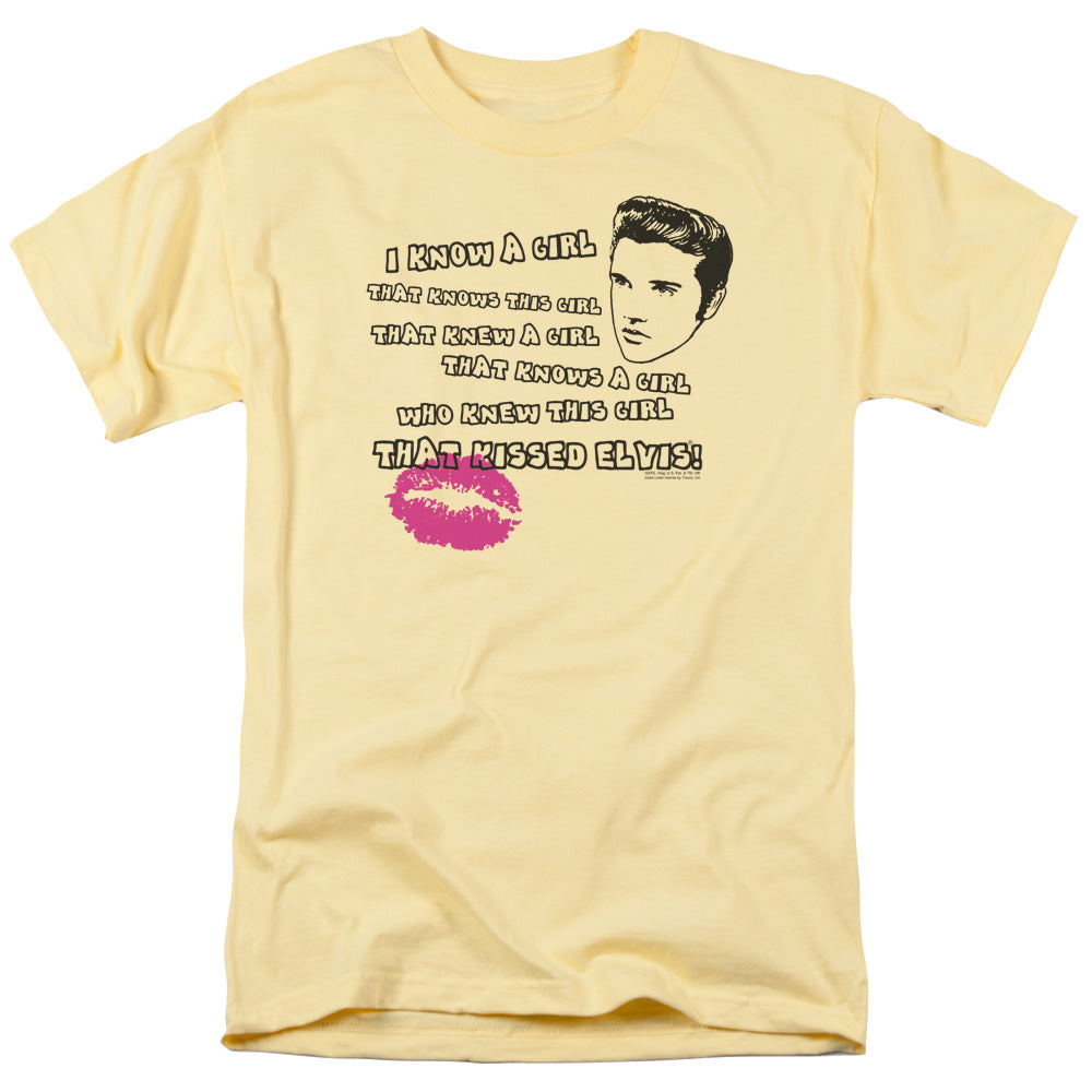 Elvis Presley Kissed Elvis Mens T Shirt Yellow