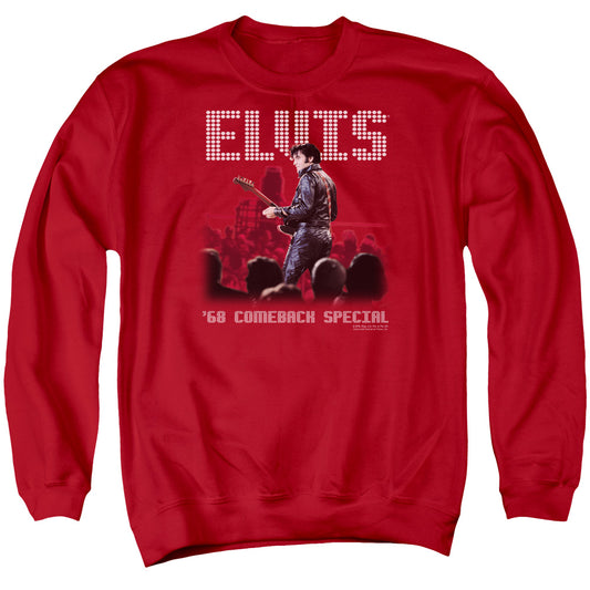 Elvis Presley Return of the King Mens Crewneck Sweatshirt Red