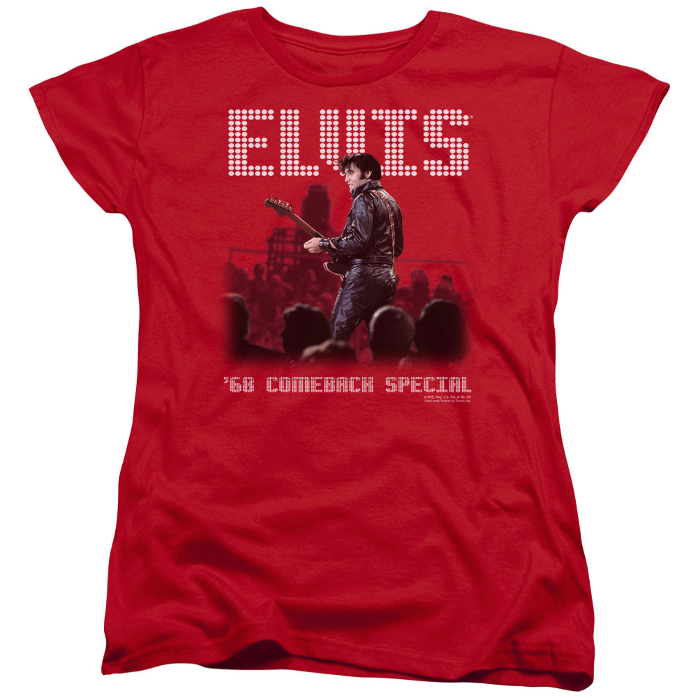 Elvis Presley Return of the King Womens T Shirt Red