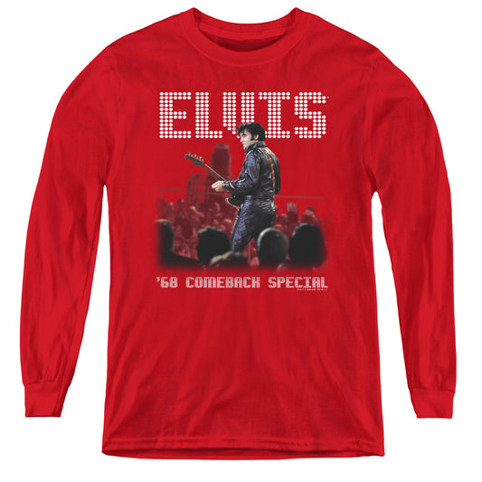 Elvis Presley Return of the King Long Sleeve Kids Youth T Shirt Red