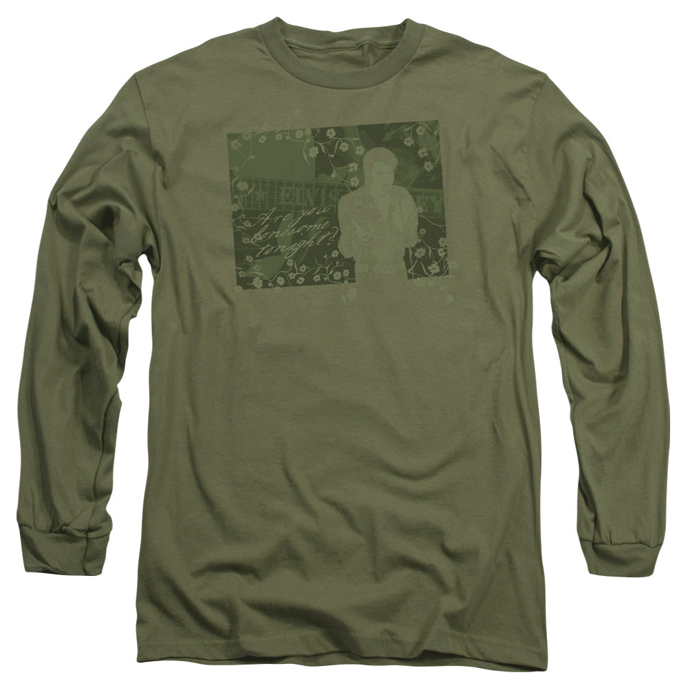 Elvis Presley That 70s Elvis Mens Long Sleeve Shirt Military Green
