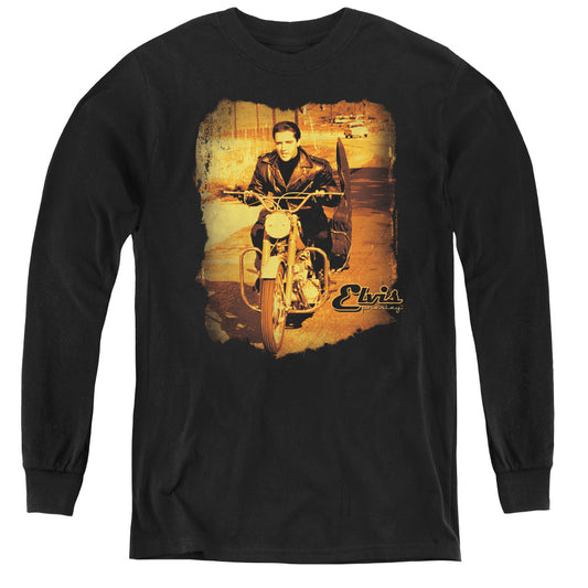Elvis Presley Hit the Road Long Sleeve Kids Youth T Shirt Black