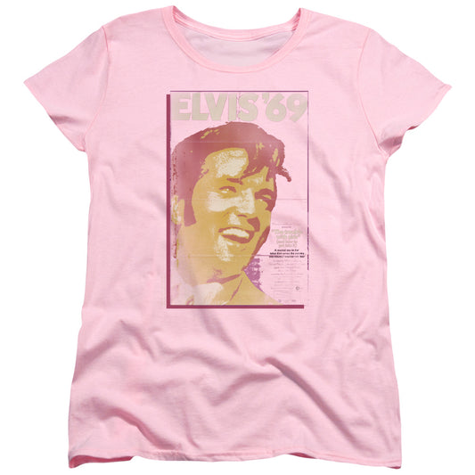 Elvis Presley Trouble With Girls Womens T Shirt Pink