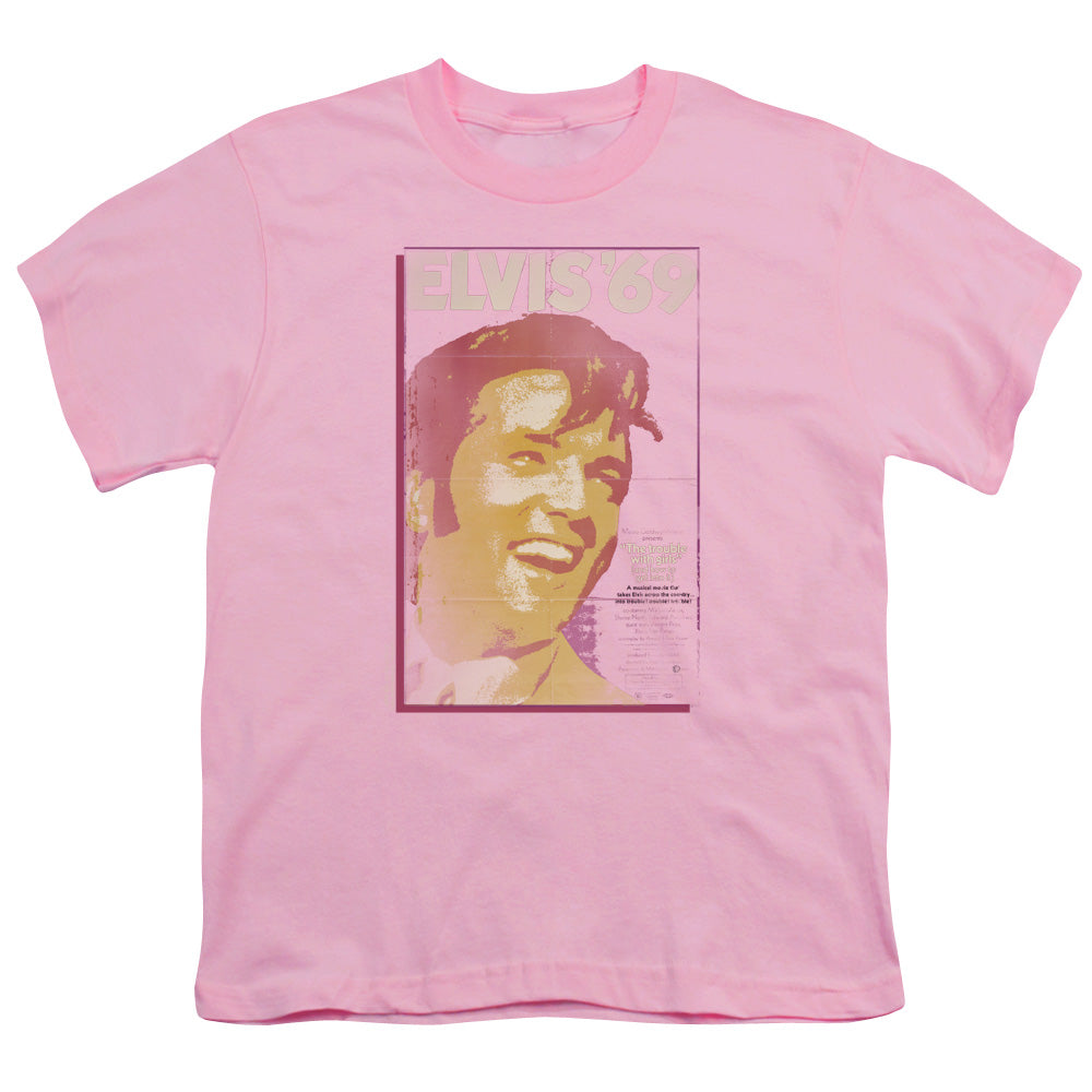 Elvis Presley Trouble With Girls Kids Youth T Shirt Pink