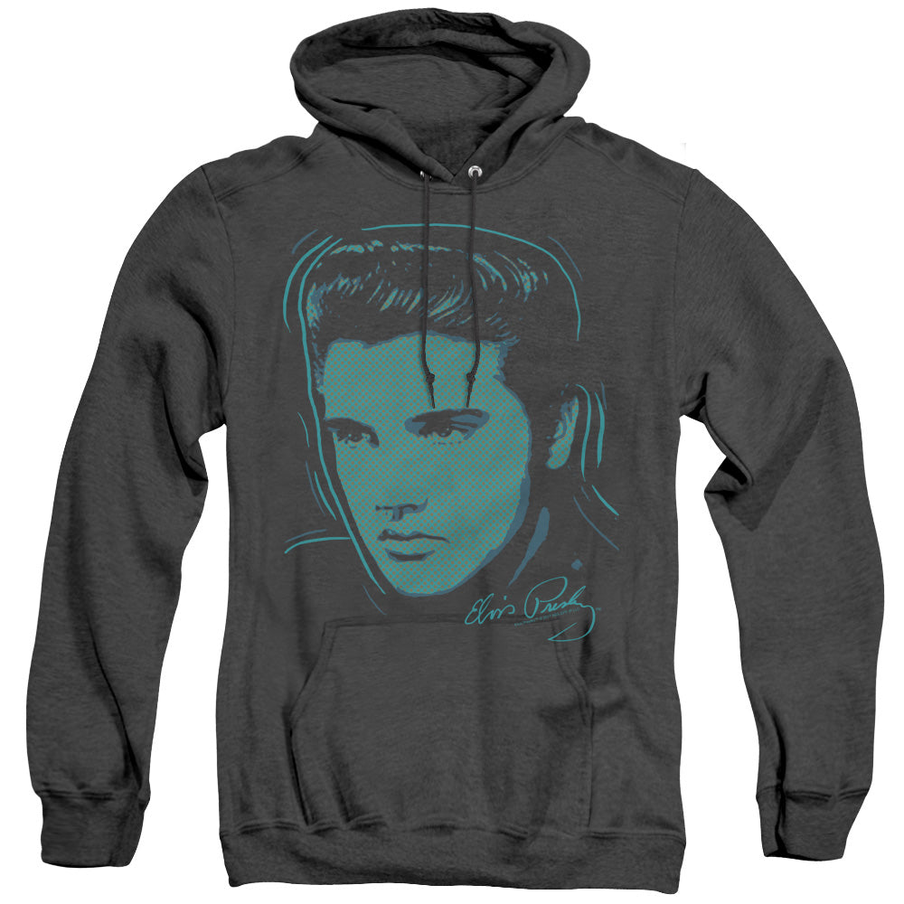 Elvis Presley Young Dots Heather Mens Hoodie Black
