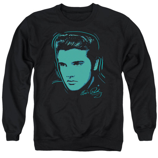 Elvis Presley Young Dots Mens Crewneck Sweatshirt Black