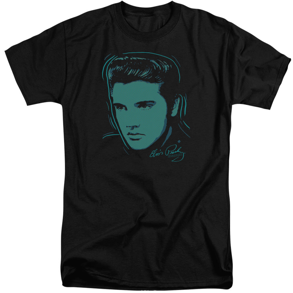 Elvis Presley Young Dots Mens Tall T Shirt Black
