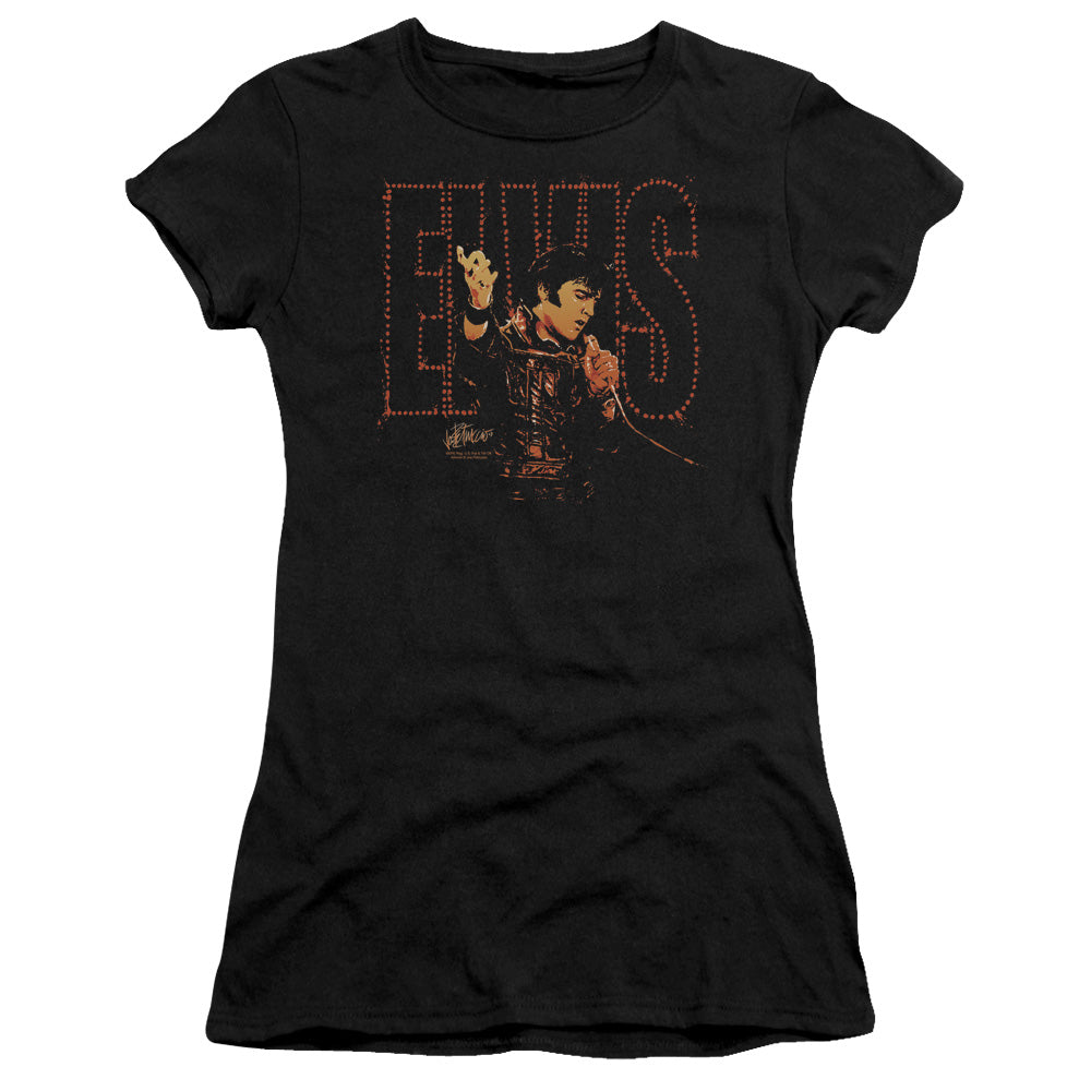 Elvis Presley Take My Hand Junior Sheer Cap Sleeve Womens T Shirt Black