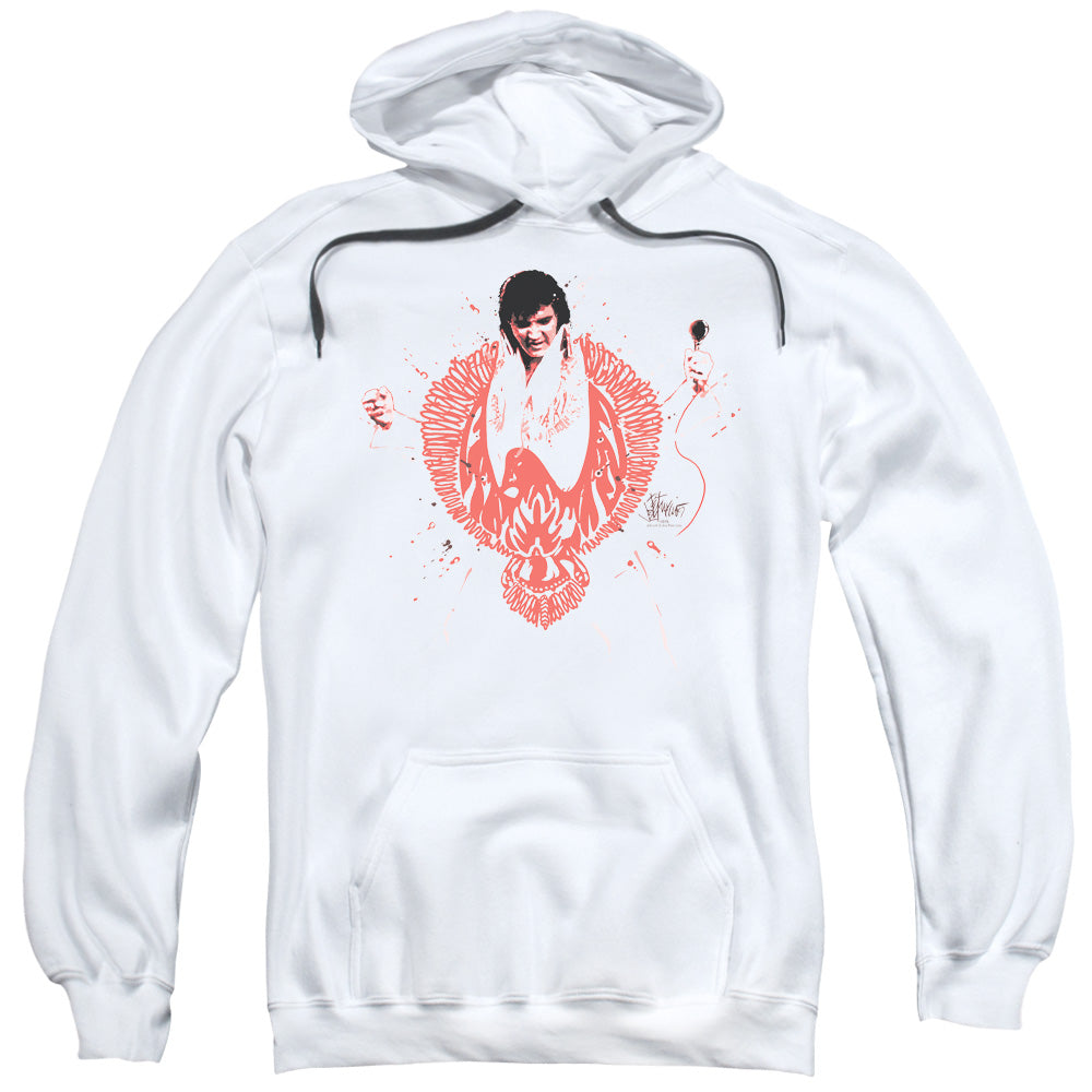 Elvis Presley Red Phoenix Mens Hoodie White