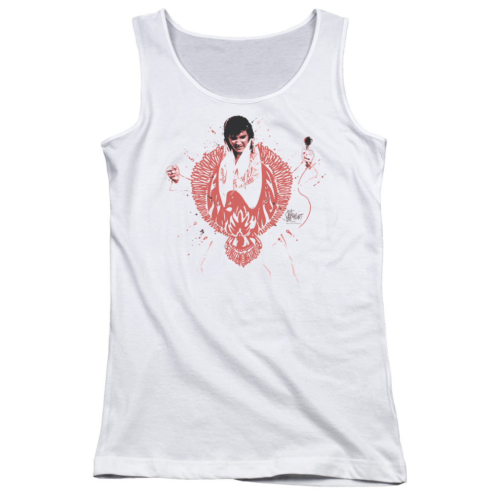 Elvis Presley Red Phoenix Womens Tank Top Shirt White