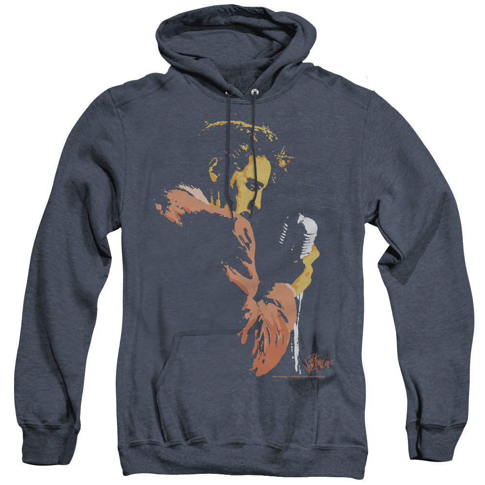 Elvis Presley Early Elvis Heather Mens Hoodie Navy Blue