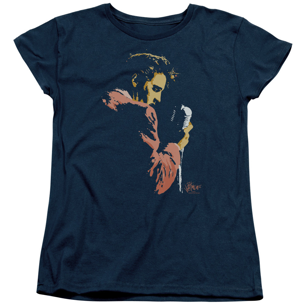 Elvis Presley Early Elvis Womens T Shirt Navy Blue