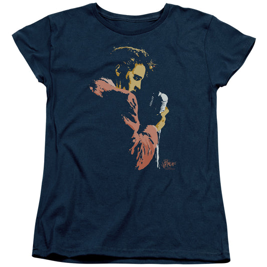 Elvis Presley Early Elvis Womens T Shirt Navy Blue