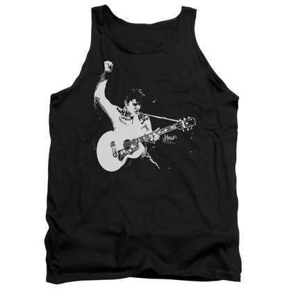 Elvis Presley Black and White Guitarman Mens Tank Top Shirt Black