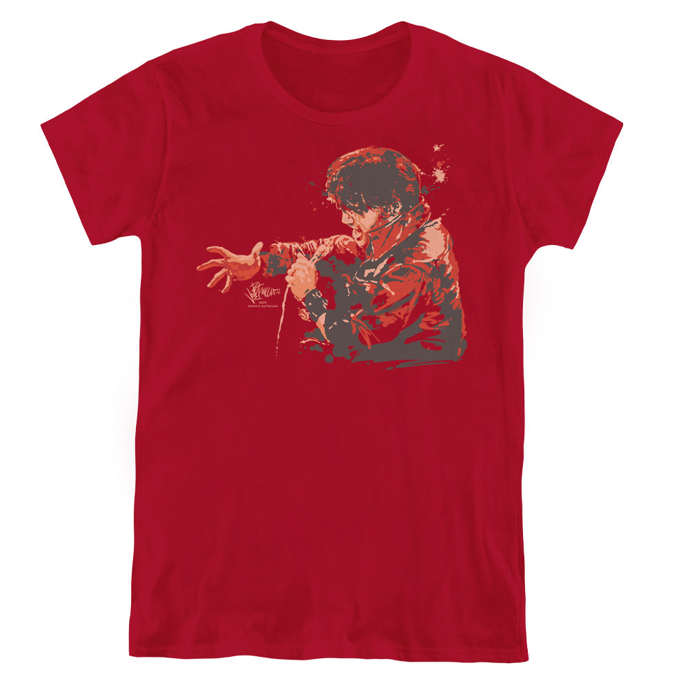 Elvis Presley Red Comback Womens T Shirt Cardinal