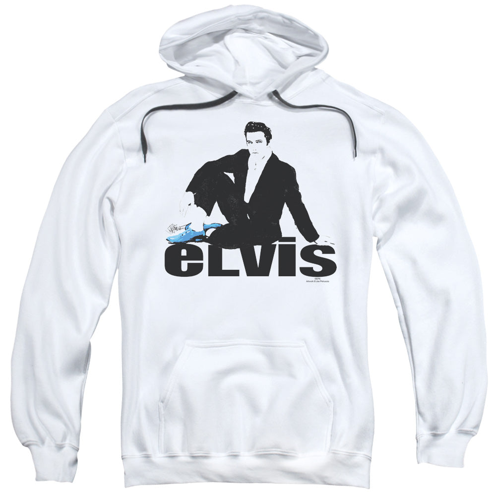Elvis Presley Blue Suede Mens Hoodie White