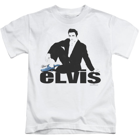 Elvis Presley Blue Suede Juvenile Kids Youth T Shirt White