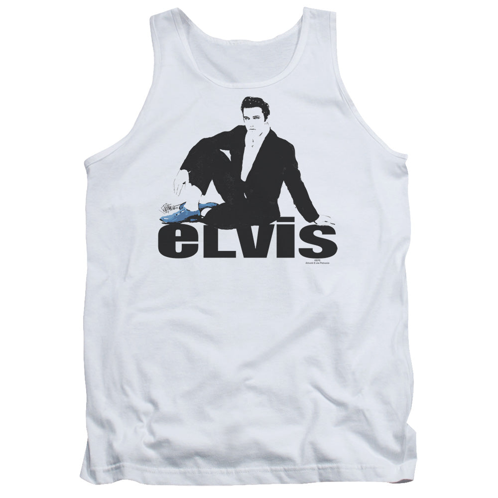 Elvis Presley Blue Suede Mens Tank Top Shirt White