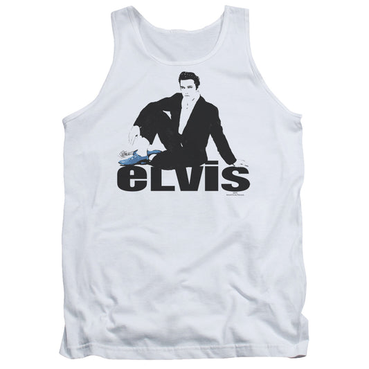 Elvis Presley Blue Suede Mens Tank Top Shirt White