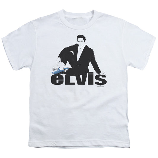 Elvis Presley Blue Suede Kids Youth T Shirt White