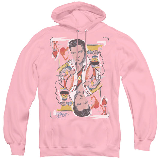 Elvis Presley King of Hearts Mens Hoodie Pink