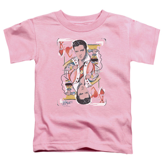 Elvis Presley King of Hearts Toddler Kids Youth T Shirt Pink