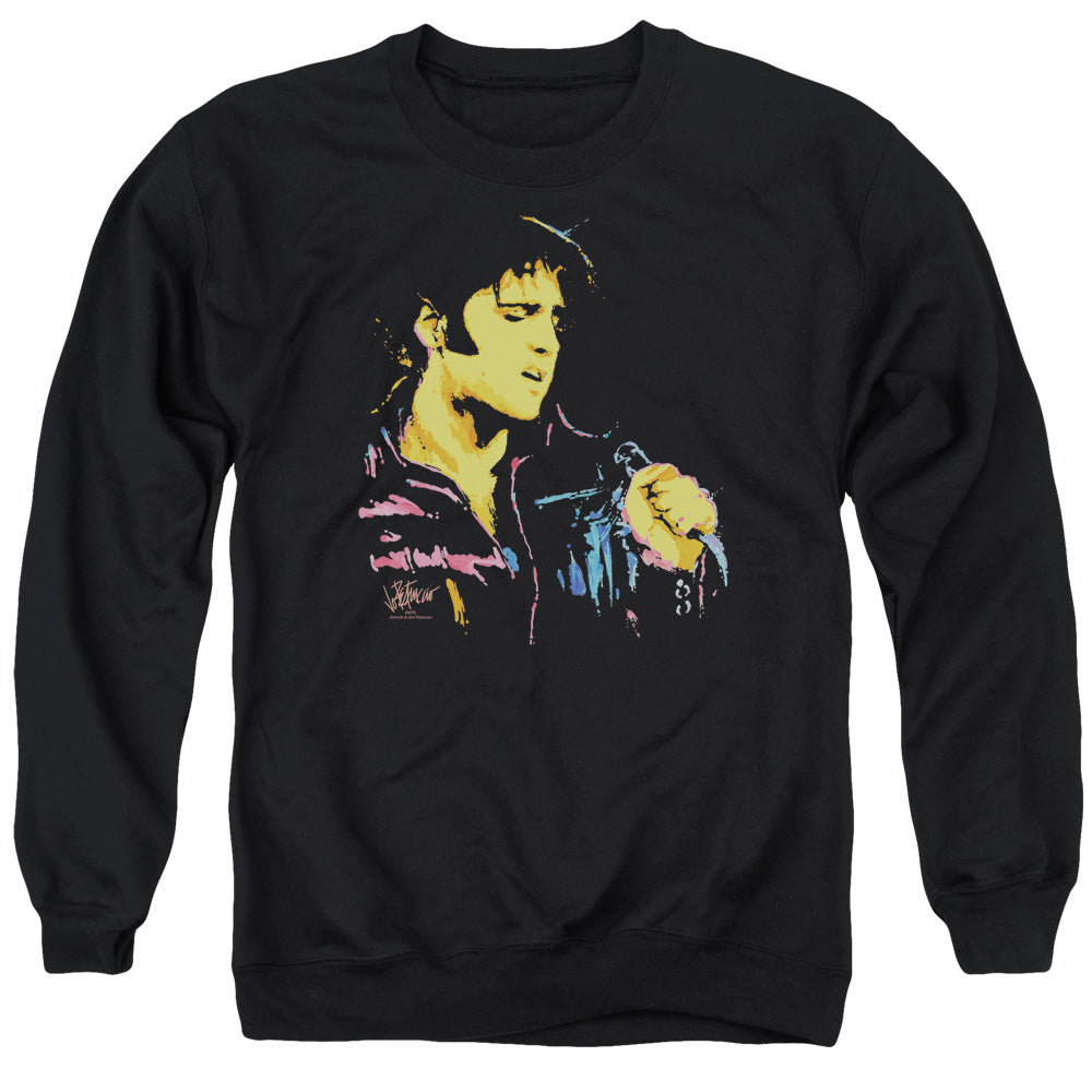 Elvis Presley Neon Elvis Mens Crewneck Sweatshirt Black