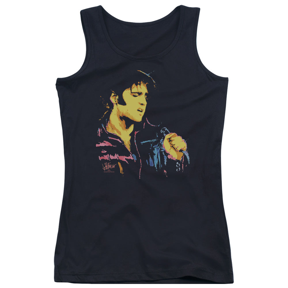 Elvis Presley Neon Elvis Womens Tank Top Shirt Black