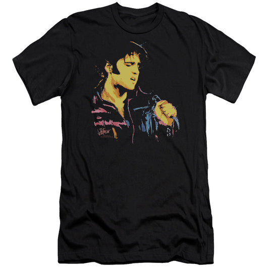 Elvis Presley Neon Elvis Premium Bella Canvas Slim Fit Mens T Shirt Black