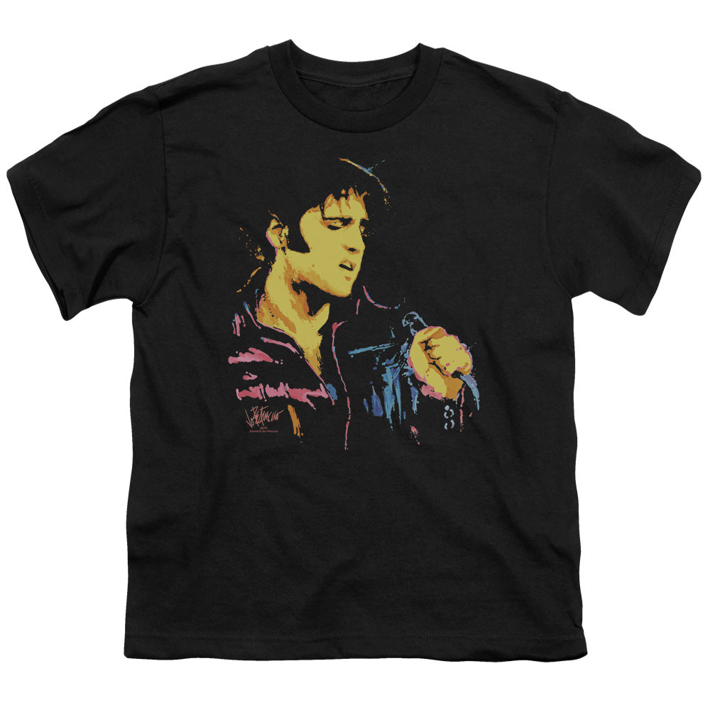 Elvis Presley Neon Elvis Kids Youth T Shirt Black