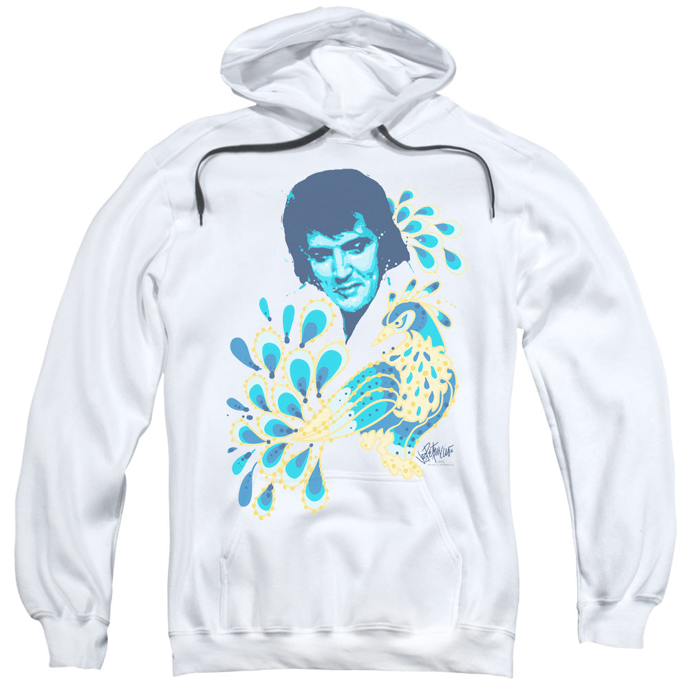 Elvis Presley Peacock Mens Hoodie White