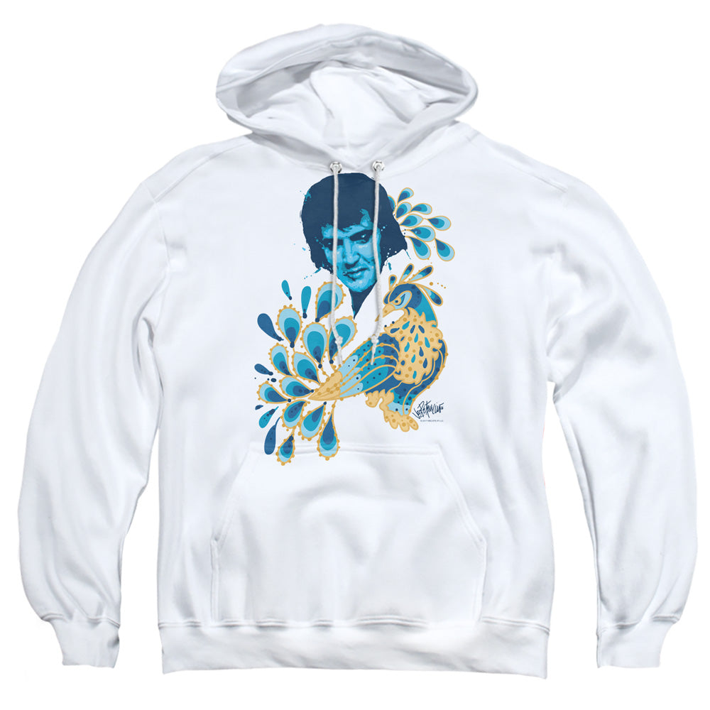 Elvis Presley Peacock Mens Hoodie White