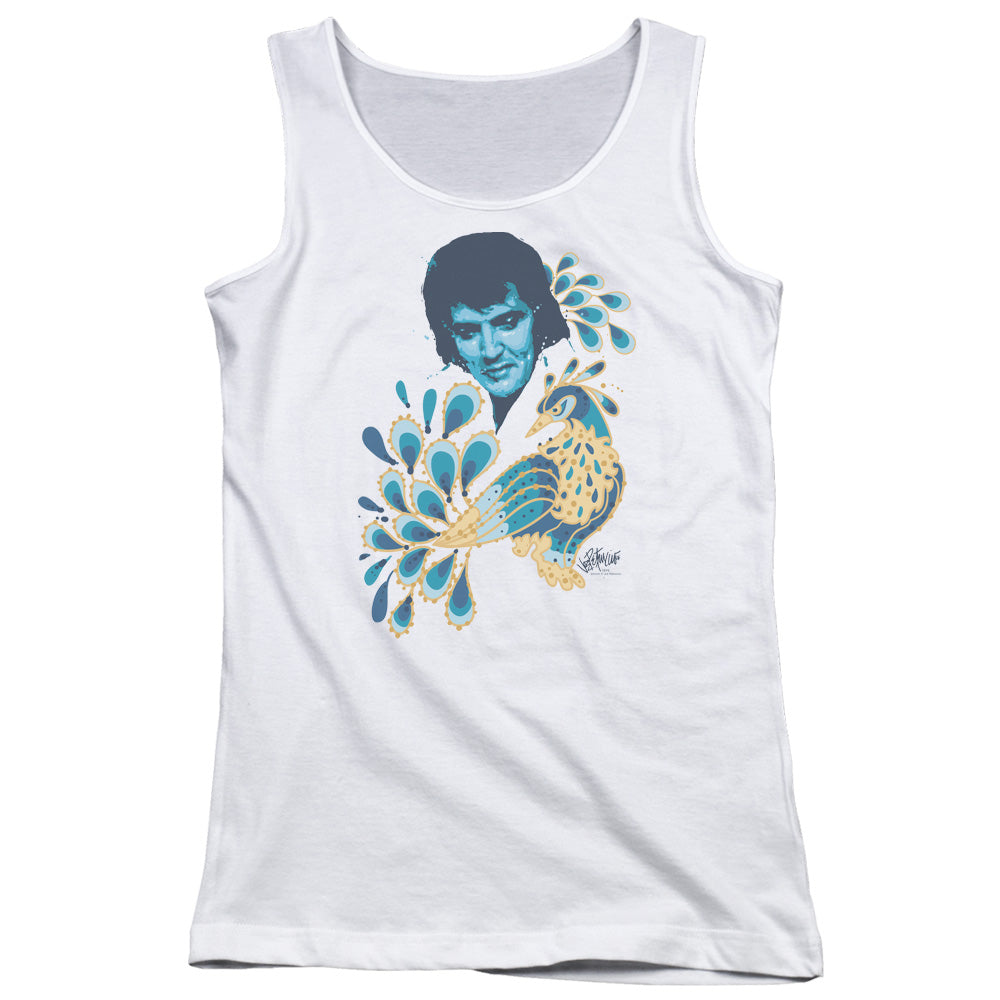 Elvis Presley Peacock Womens Tank Top Shirt White