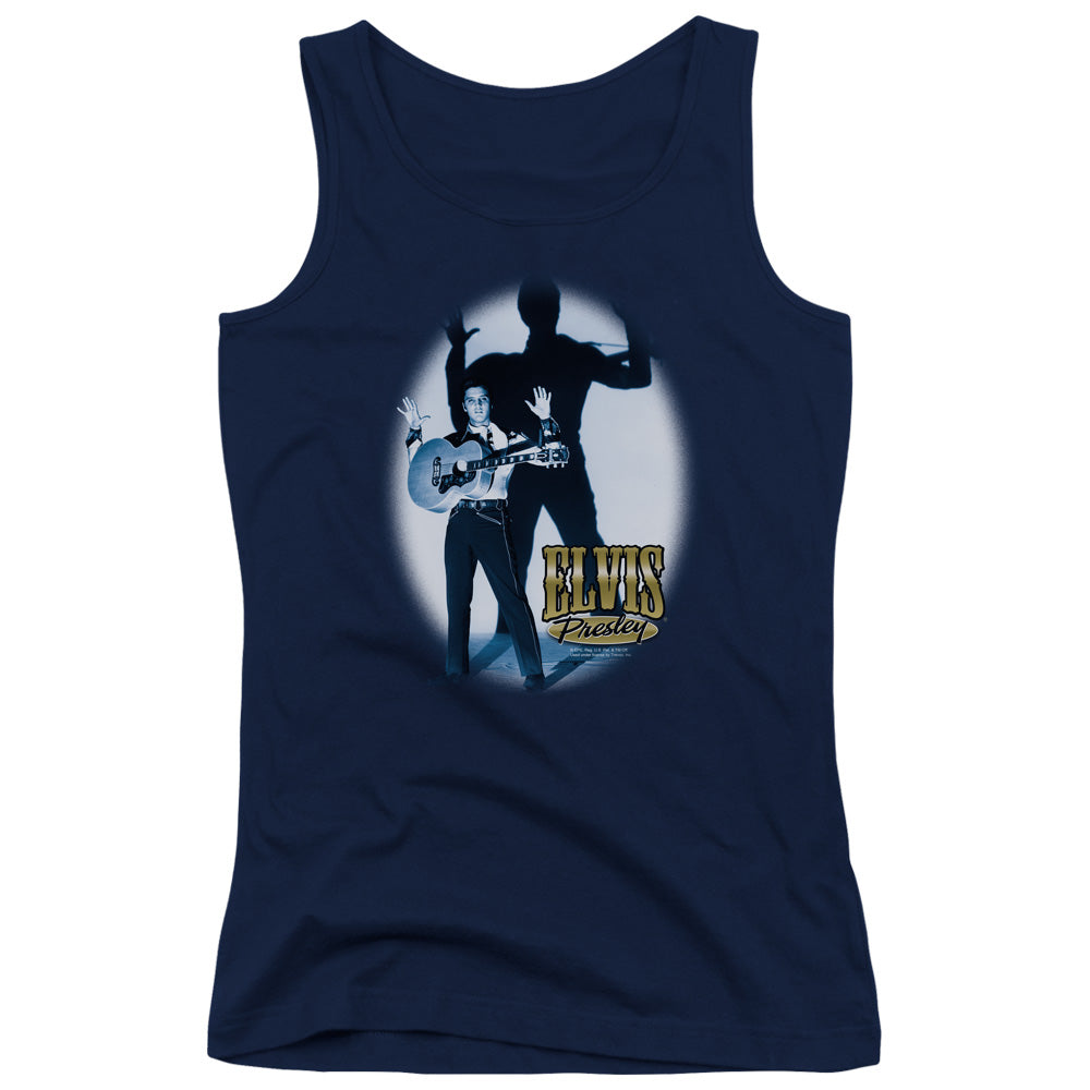 Elvis Presley Hands Up Womens Tank Top Shirt Navy