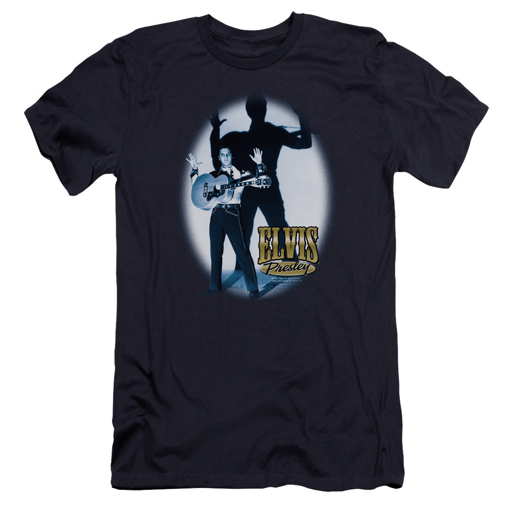 Elvis Presley Hands Up Premium Bella Canvas Slim Fit Mens T Shirt Navy