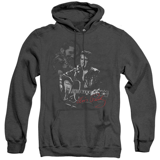 Elvis Presley Show Stopper Mens Heather Hoodie Black Officially Licensed