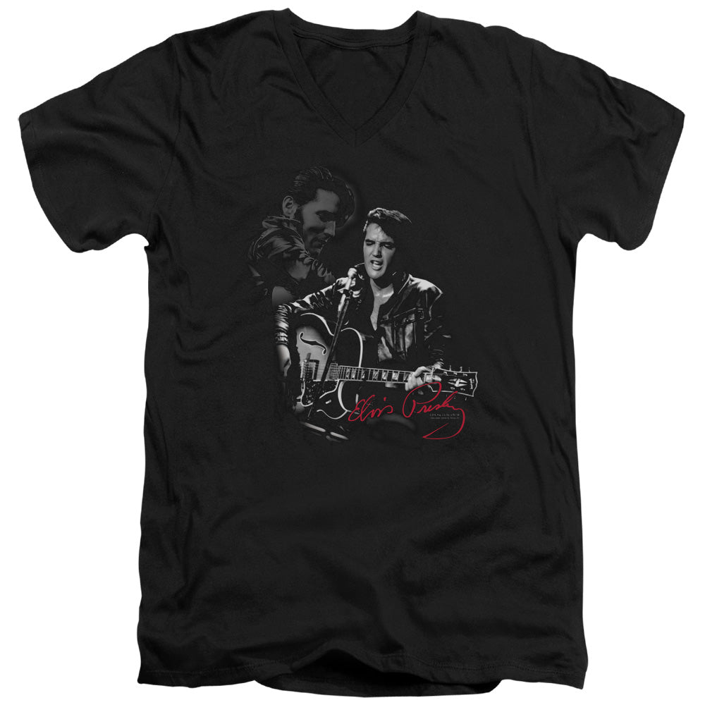 Elvis Presley Show Stopper Mens Slim Fit V-Neck T Shirt Black