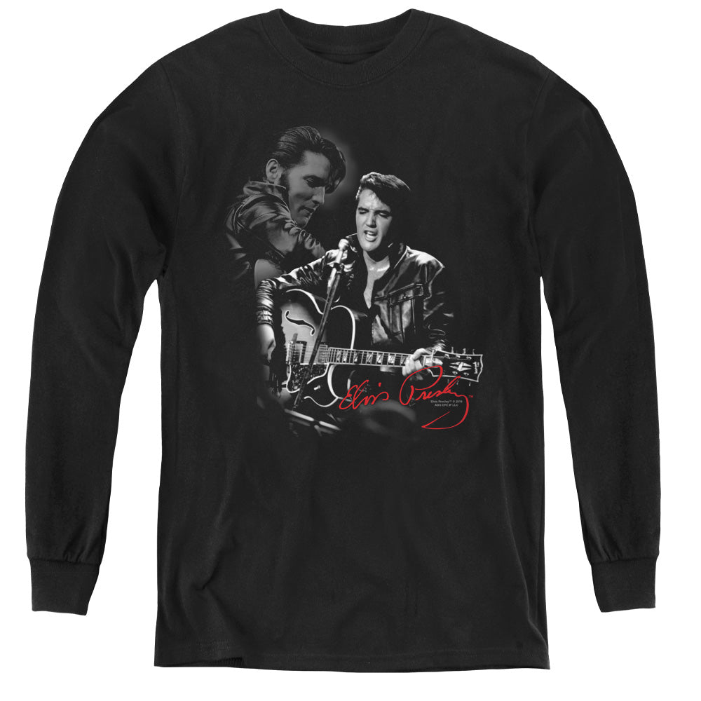 Elvis Presley Show Stopper Long Sleeve Kids Youth T Shirt Black