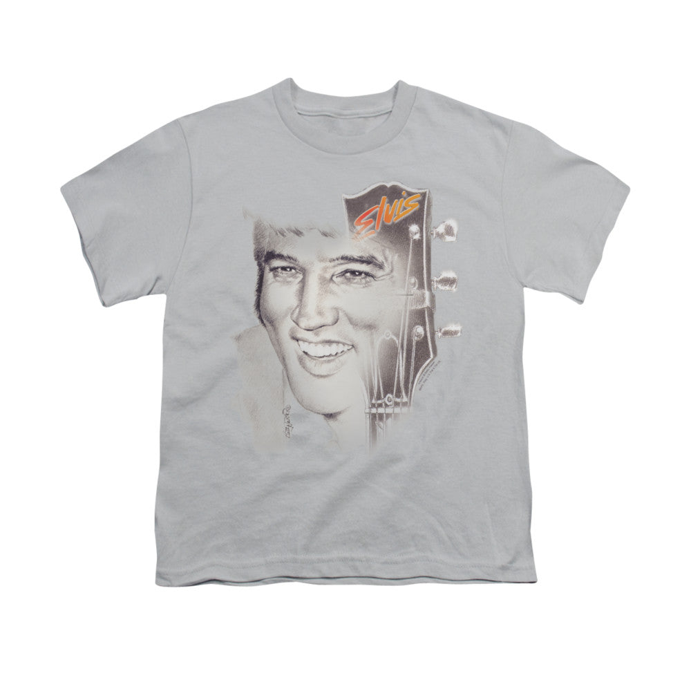 Elvis Presley Ile 2 Kids Youth T Shirt Silver