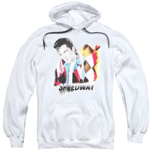 Elvis Presley Speedway Mens Hoodie White