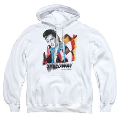 Elvis Presley Speedway Mens Hoodie White