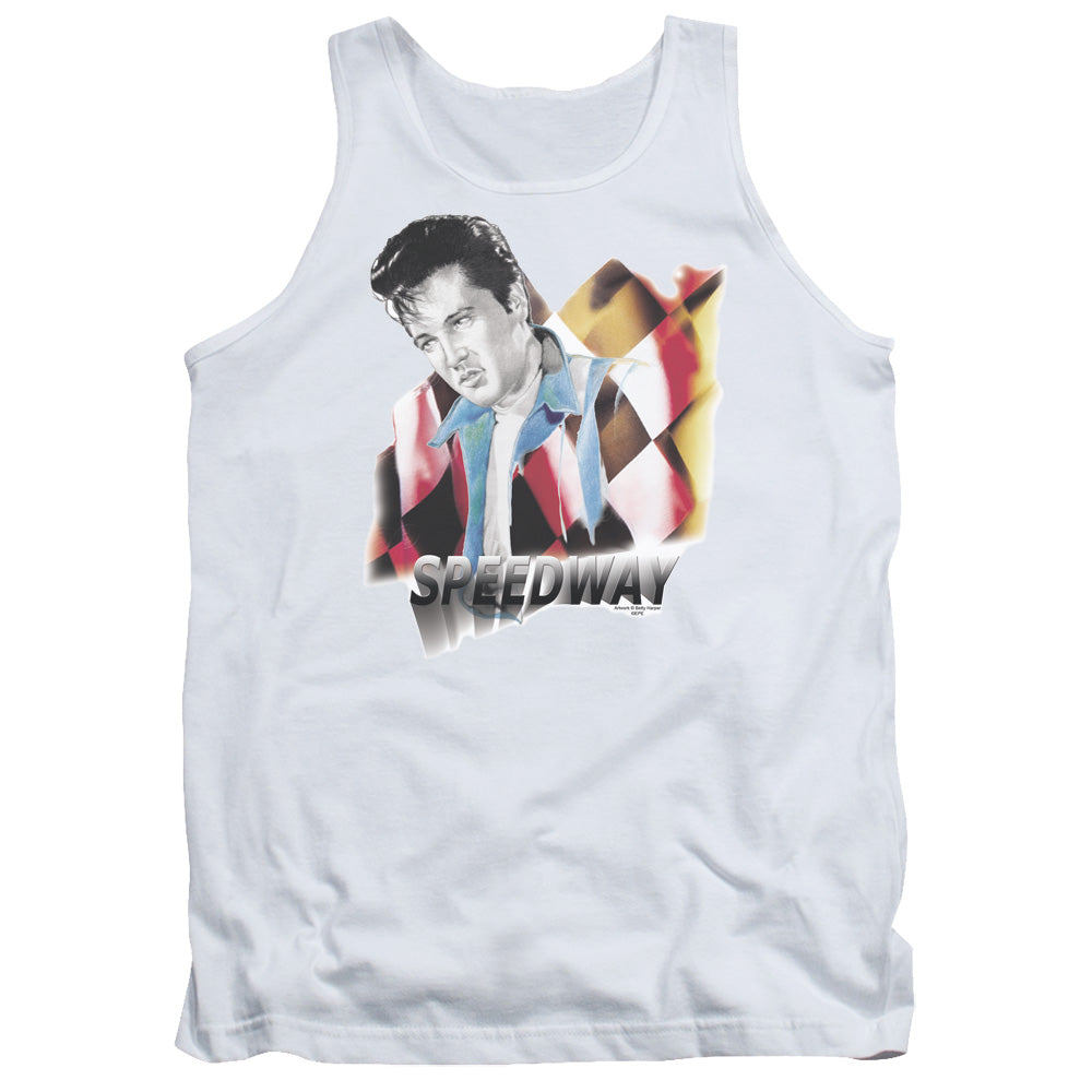 Elvis Presley Speedway Mens Tank Top Shirt White