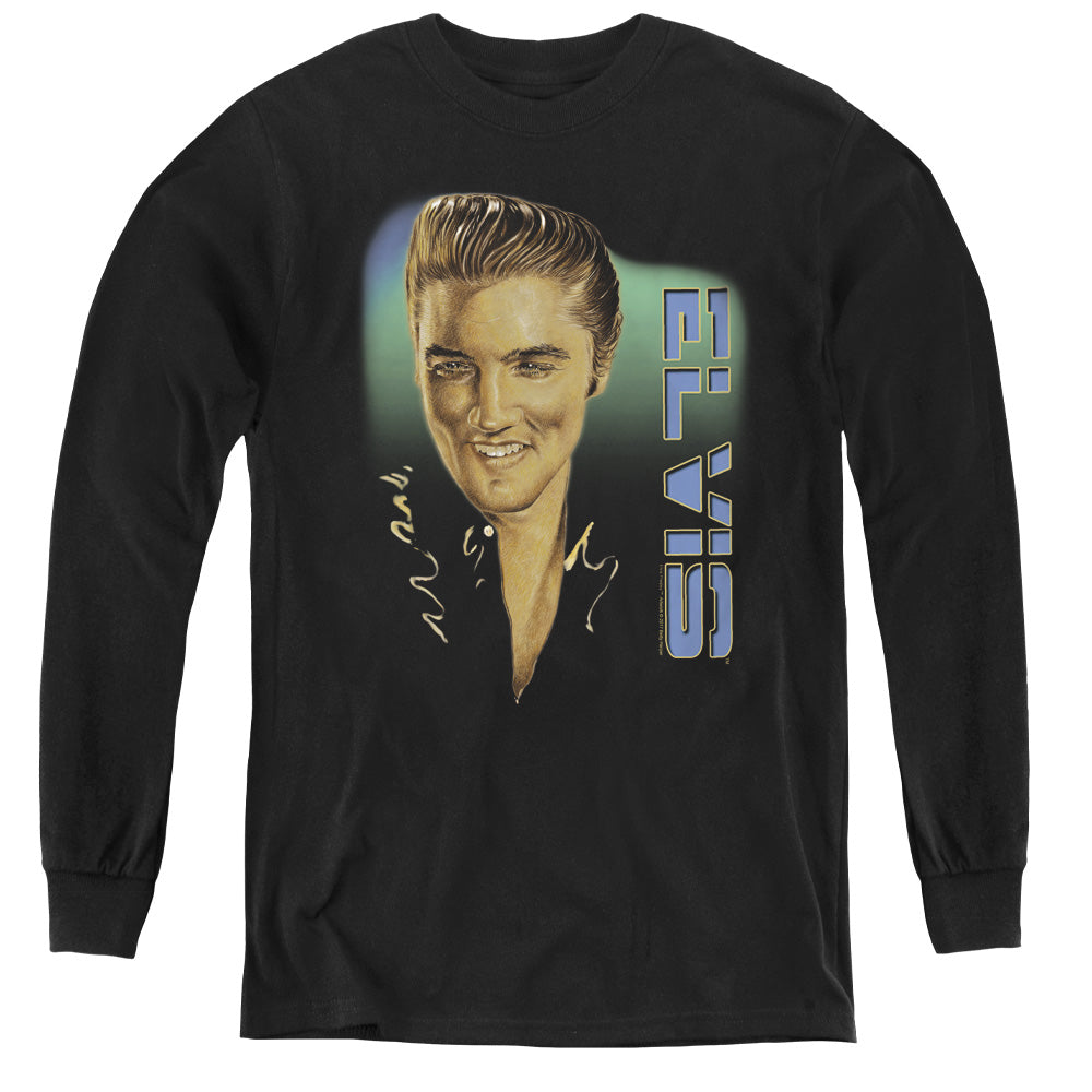 Elvis Presley Elvis 56 Long Sleeve Kids Youth T Shirt Black