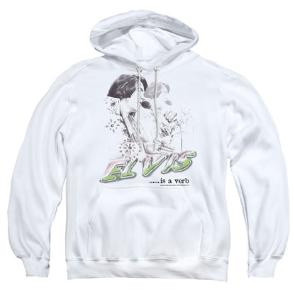 Elvis Presley Elvis Is A Verb Mens Hoodie White